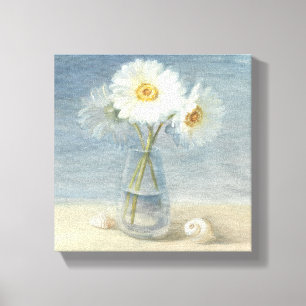 Toile Marguerites et coquilles