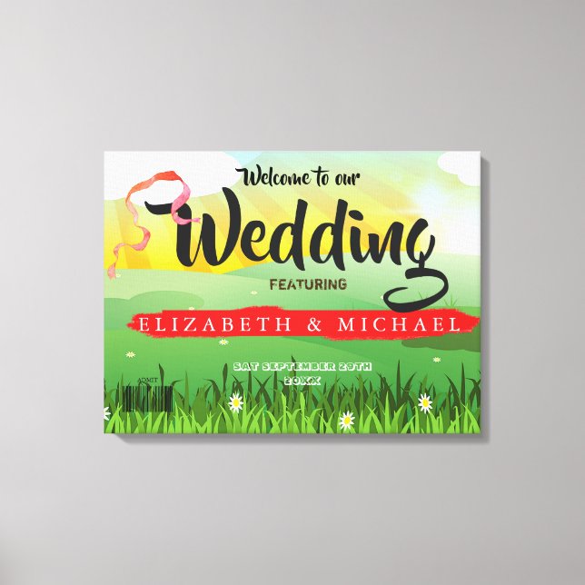 Toile Mariage Bienvenue Modern Rustic Festival Wedfest (Recto)