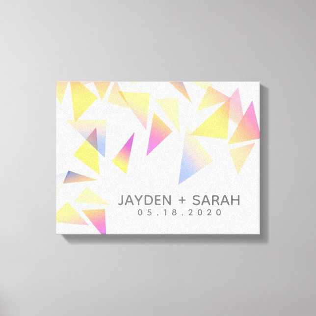 Toile Mariage blanc Confetti multicolore Pastel (Recto)
