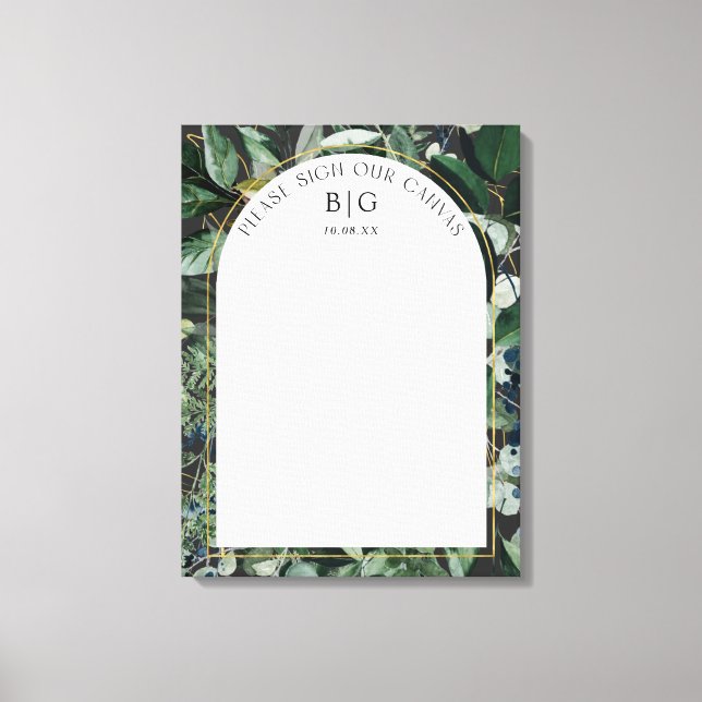 Toile Mariage botanique stylé réserve d'hôte alternative (Recto)