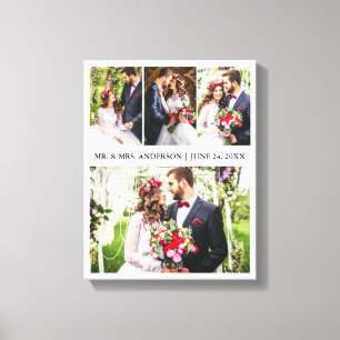 Toile Mariage de collage photo moderne Elegant 4