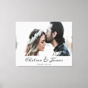 Toile Mariage de script de calligraphie photo personnali