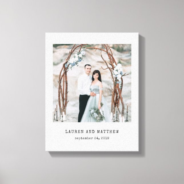Toile Mariage éthérée | Texte photo et machine à écrire (Recto)