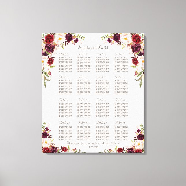 Toile Mariage floral de safran rose de Bourgogne (Recto)