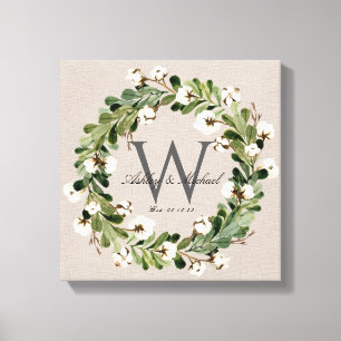 Toile Mariage Keepske de monogramme de lin rustique