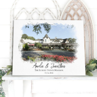 Toile Mariage Lieu Photo Aquarelle Mariée Couple Couple