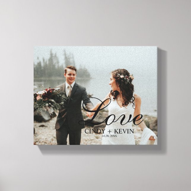 Toile Mariage personnalisé Nom d'amour photo ou nom de f (Recto)