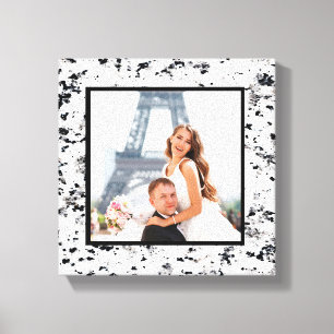Toile Mariage photo en granit noir et blanc
