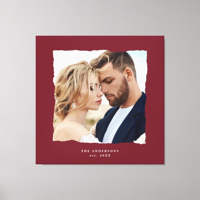 Toile Mariage photo moderne personnalisé est. dans (Recto)