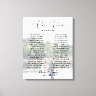 Toile Mariage photo personnalisé & Vows Canvas Imprimer