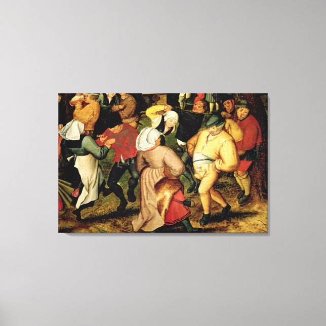 Toile Mariage rustique, détail des gens qui dansent (Recto)