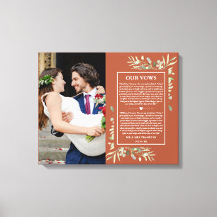 Toile Mariage Vows Terracotta Green Photo