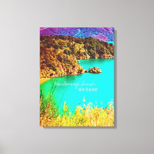 Toile Marlborough Sounds Voyage en Nouvelle-Zélande (Recto)