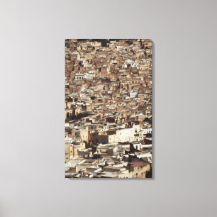 Toile Maroc, Fès, vue aérienne de Cityscape
