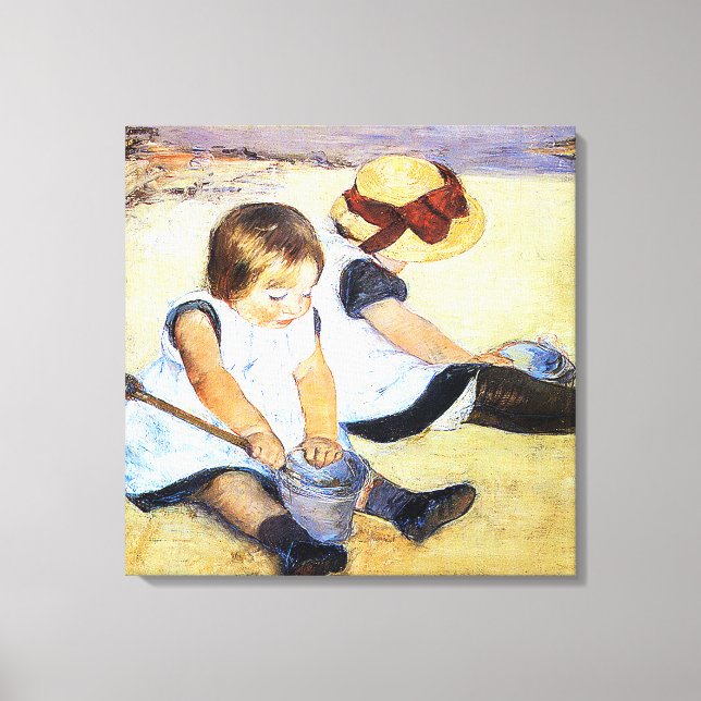 Toile Mary Cassatt - Enfants jouant sur la plage (Recto)