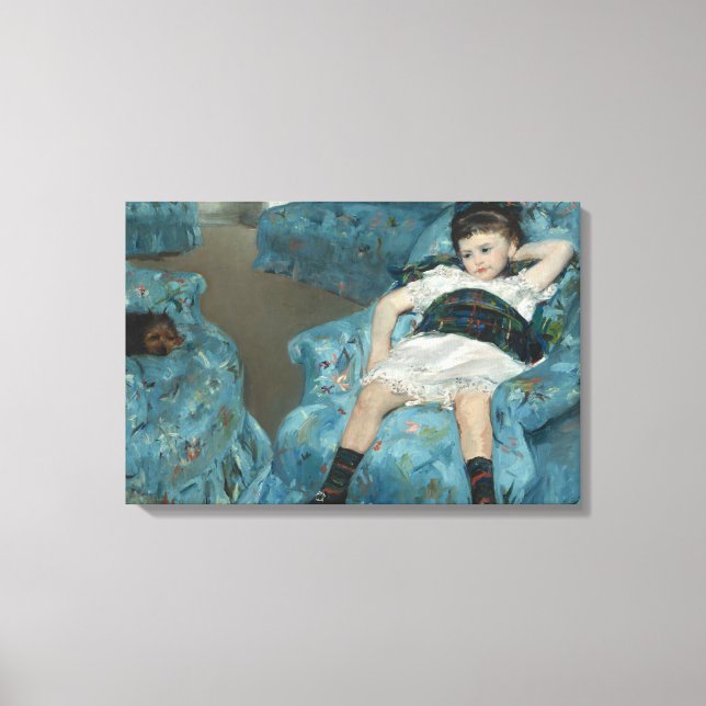 Toile Mary Cassatt - Petite fille dans un fauteuil bleu (Recto)