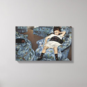 Toile Mary Cassatt - Petite fille en fauteuil bleu