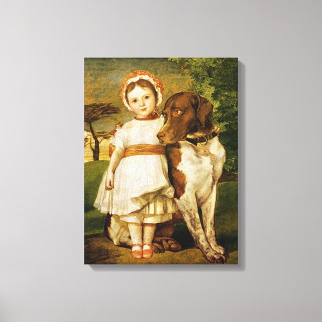 Toile Mary Fox Avec Son Chien Pointeur Espagnol (G.F. Wa (Recto)
