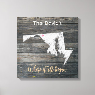 Toile Maryland Rustic Stretched Canvas Print