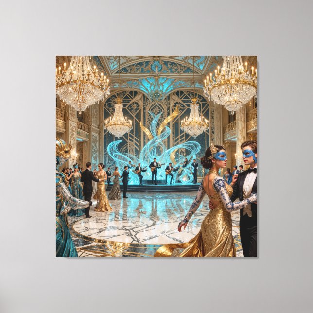 Toile Mascarade Céleste Néo‑Baroque Salle de Bal Fantast (Recto)