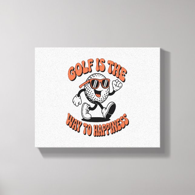 Toile Mascotte de balle de golf joyeuse (Recto)