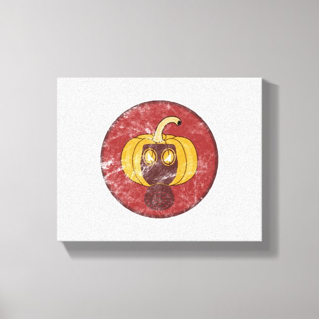 Toile Masque à gaz citrouille Design Halloween (Recto)