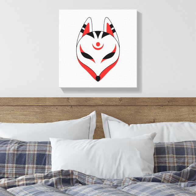 Toile Masque japonais Kitsune Fox (Insitu(Chambre))