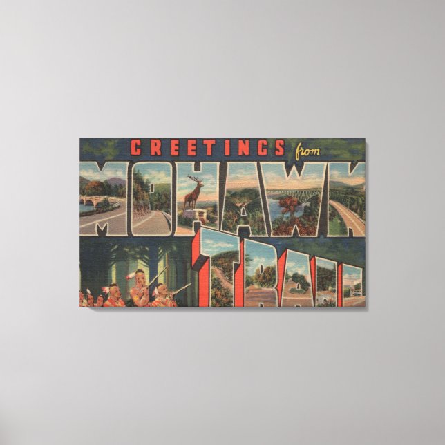 Toile Massachusetts - Salutations de la piste Mohawk (Recto)