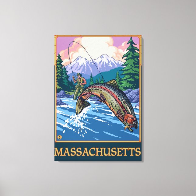 Toile MassachusettsScène de pêcheurs de pêcheurs de pêch (Recto)