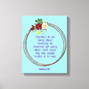 Toile Mathew 6: 24 Citations bibliques motivationnelle