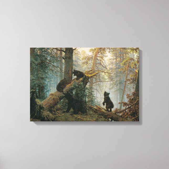 Toile Matin dans une forêt de pins (Ours dans les bois) (Recto)