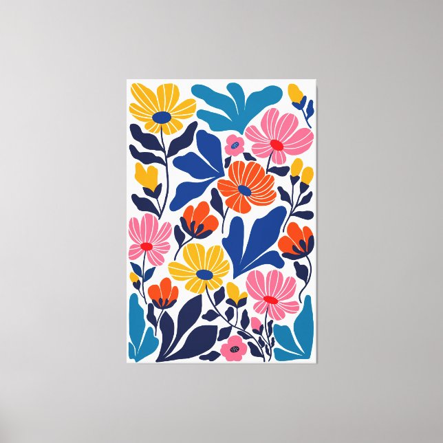 Toile Matisse Inspiré Abstrait Contemporain Floral (Recto)