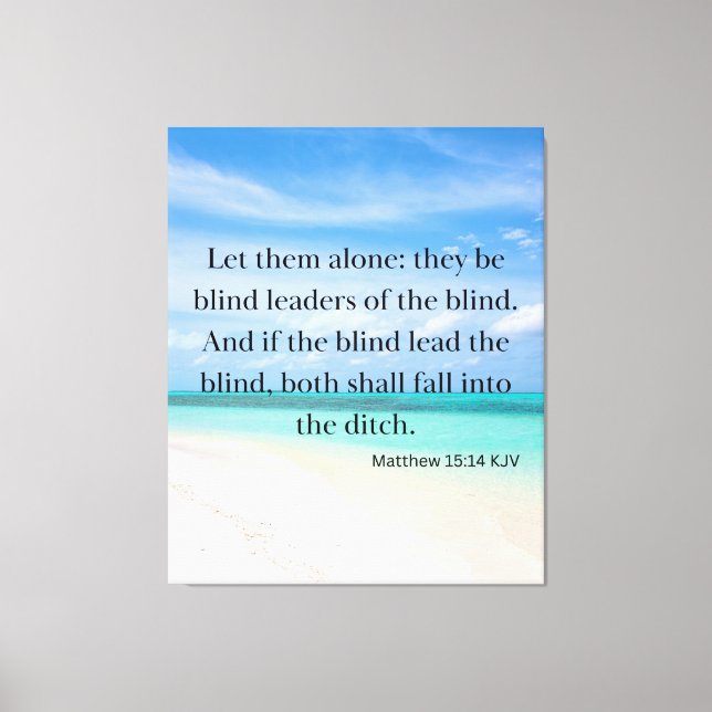 Toile Matthieu 15:14 Bible Verse KJV Pic Wall Art (Recto)