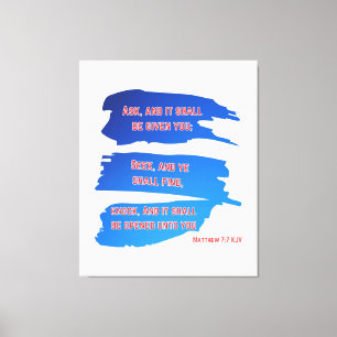 Toile Matthieu 7:7 Bible Verse KJV Wall Art
