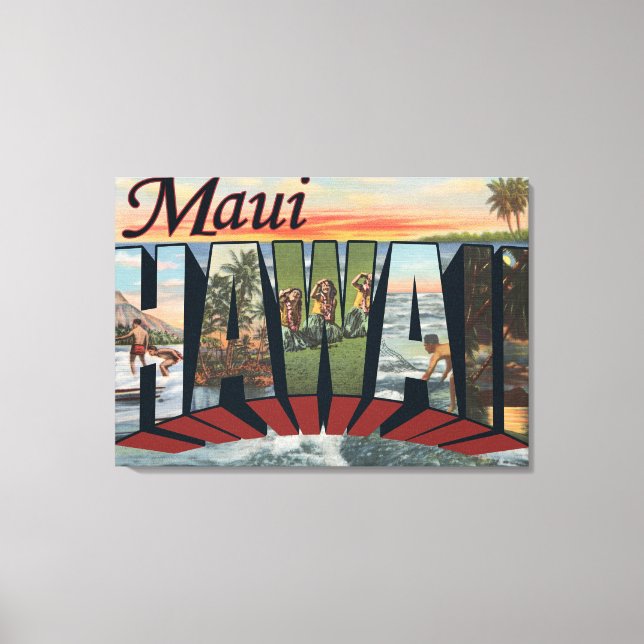 Toile Maui, Hawaii Grandes ScènesMaui, HI (Recto)