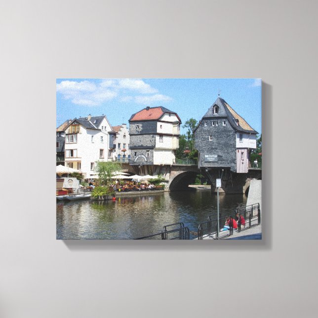Toile Mauvais Kreuznach, Allemagne Maisons du pont (Recto)