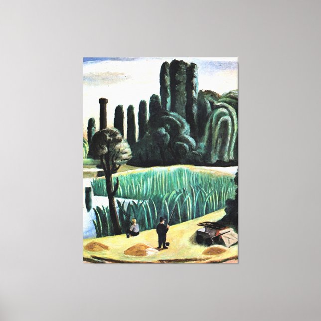 Toile Max Beckmann - Paysage marin avec peupliers, (Recto)