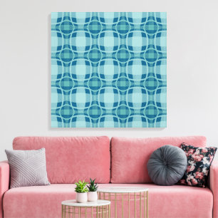 Toile Mazipoodles Carré Cercle Carreaux Bébé Bleu