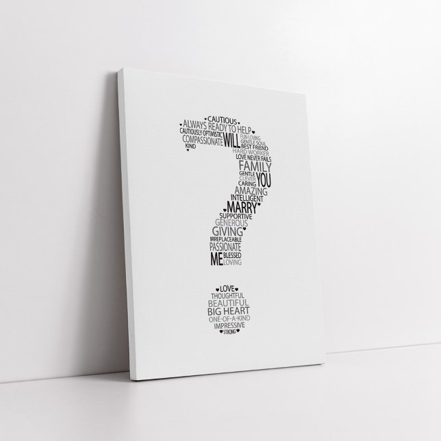 Toile Me Marierez-Vous Typographie (Créateur téléchargé)