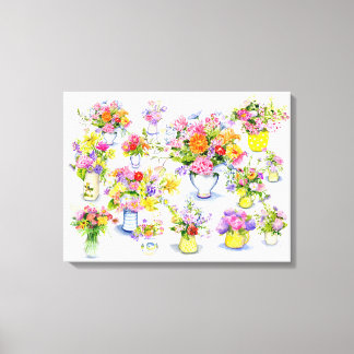Toile médaille de fleurs