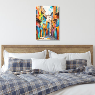 Toile Mediterranean Alley – Colorful Old Town Street Art