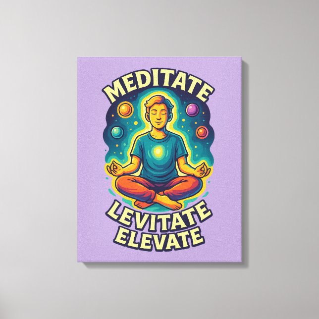 Toile "Méditez. Lévité. Elevate." - Énergie cosmique (Recto)