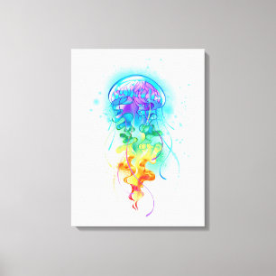 Toile Méduse arc-en-ciel