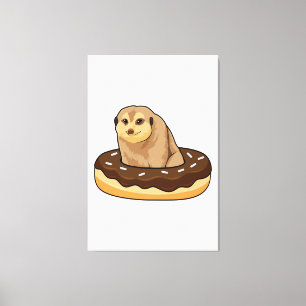 Toile Meerkat avec Donut