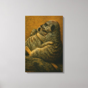 Toile Meerkat Embrace - Imprimerie d'art faunique