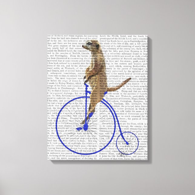 Toile Meerkat Sur Blue Penny Farthing (Recto)