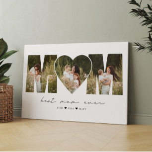 Toile Meilleur cadeau de collage photo moderne pour mama