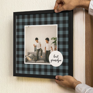 Toile Meilleur Cadeau Grand-Père En Plaque Bleue Et Noir