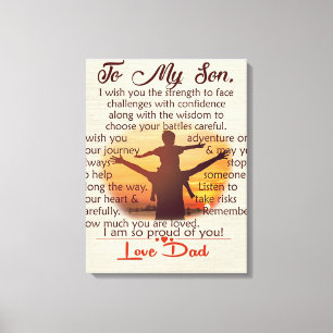 Toile Meilleur Cadeau Pour Son   À mes citations Fils