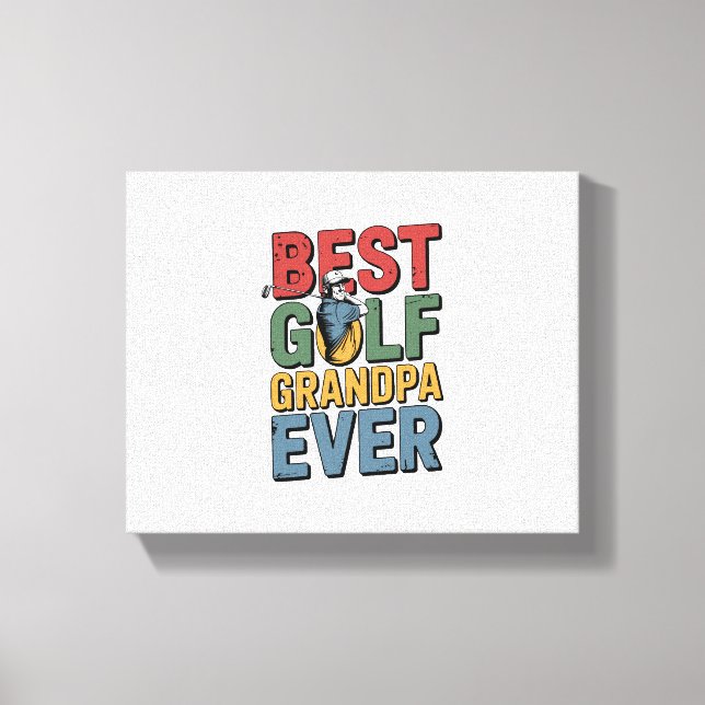 Toile Meilleur Grand-Père De Golf (Recto)
